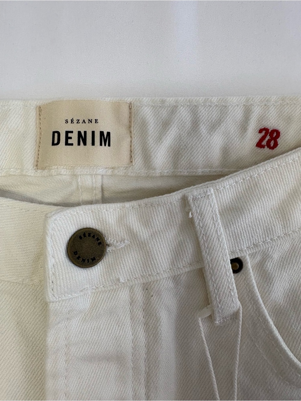 NWT Sezane Brut Sexy White Jeans Tall - Picture 6 of 13
